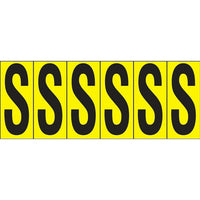 Accuform Signs Identify Locations, Supplies & Tools, Individual Letter & Number Markers, S, 2-15/16", 18 Pack-Character S