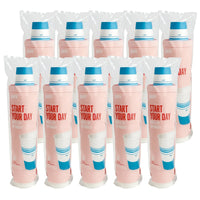 Perk Paper Hot Cups - 12 oz. - 500 Pack-Comes in white with blue accents and made of paper