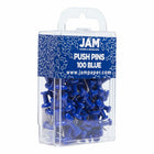 JAM Paper Colorful Push Pins - Blue - 100 Pack-Quantity: 100 Push Pins