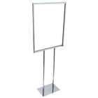 Eddie's Hang-Up Display Ltd. Frame Floor Standing Sign Holder with Round Tubing - Chrome - 60"H-Floor Standing Sign Holder