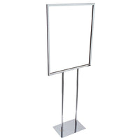 Eddie's Hang-Up Display Ltd. Frame Floor Standing Sign Holder with Round Tubing - Chrome - 60"H-Floor Standing Sign Holder