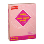 Staples 30% Recycled Pastel Coloured Copy Paper - Letter - 8-1/2" x 11" - Pink - 5000 Sheets-20 lb.