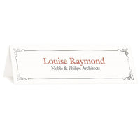 St. James Embassy Tent Cards - 2-3/4 x 8-1/2" - Laser/Inkjet Printable - White - Silver Foil - 50 Pack-Premium 65 lb cover paper, embassy silver foil