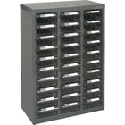 Kleton Kpc-700 Parts Cabinets, Galvanized Steel, 30 Drawers, 17-1/2" x 8-7/10" x 25-3/10", Grey-Colour: Grey