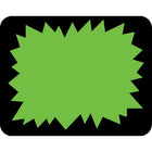 Wamaco Blank Sticker - Fluorescent Green Starburst Center - 1 3/6" x 1.5" - 2000 Pack-Adhesive paper