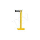 Zenith Safety Free-Standing Crowd Control Barrier, Steel, 35" H, Black/White Tape, 7' Tape Length (SDN316)-Finish/Colour: Steel