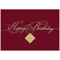 JAM Paper Blank Birthday Cards Set, Burgundy Birthday, 25/Pack (526XA5271WB)-Birthday Card with Simple Burgundy Theme