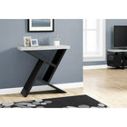 Monarch Specialties 2406 Accent Table - 36"L/Black/Cement-Look Hall Console-Architectural modern base design to leave open or to store books and wine bottles