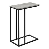 Monarch Specialties 3762 Accent Table - 25"H/Grey/Black Metal-Bring a modern vibe to your living room, office space, family room or den with this C-shaped end table