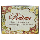 Cathay Importers Rustic Tin Wall Quotes-Believe/Family (EC-24-0141)-No frame