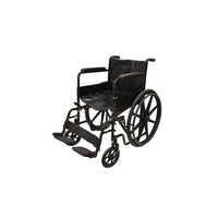 Bios Wheelchair, 18", (56084)-The BIOS Living wheelchair is a steel framed folding wheelchair with removable foot rest, full length fixed arms, solid MAG wheels