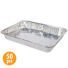 Luciano Multi Purpose Aluminum Foil Bake Pan, 12.25 x 10.75 inches, Silver, 50 Pieces-Versatile: cook lasagne, pasta, casserole, or bake banana bread, chocolate cake, and many more with the roasting pan