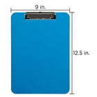 JAM Paper Plastic Clipboards, 9 x 13, Blue, 12 Pack (340926882A)-Features: Functional Metal Spring Clip to Securely Hold Papers, Metric Ruler Etched into Both Sides