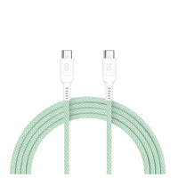 LOGiiX Vibrance Connect 100W USB-C to USB-C - Green-Colourful & durable 1.5m cable to fast charge USB-C devices up to 100W