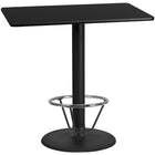 Flash Furniture Laminate 30"W x 48"L Round Base Table, Black (XUBK3048TR24B4F)-Bar height hospitality table