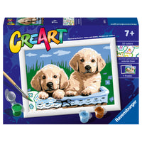 Ravensburger CreArt Cute Puppies Painting by Numbers Series E-Artistic Development: Painting by number helps develop children's skills, providing practice with color identification, brush control, dexterity, and focus. 