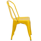 Flash Furniture Yellow Metal Indoor-Outdoor Stackable Chair-Stacks up to 8 Chairs High