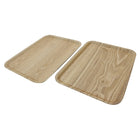 Cathay Importers Bentwood Rect Tray 15.75"W x 12"D x 0.6"H - Light Brown - 2 Pack-Sturdy bentwood construction - made from willow wood veneer
