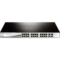 D-Link DGS-1210-28P 24-Port Gigabit PoE Smart Switch w/ 4 SFP Ports-24 Gigabit PoE ports with 4 combo SFP ports