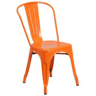 Flash Furniture 31.5'' x 63'' Rectangular Orange Metal Indoor-Outdoor Table Set with 6 Stack Chairs (ET-CT005-6-30-OR-GG)-ANSI BIFMA Certified