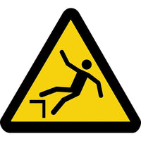 Accuform Signs Drop/Fall Hazard Iso Warning Safety Labels, 4" x 4", Vinyl, Pictogram-Display Type Adhesive