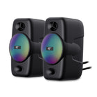 Havit Stereo Computer Speakers - USB powered, Dynamic RGB Lighting, 3.5mm Stereo audio input - Set of 2-Dynamic RGB Lighting Effect Computer Speaker