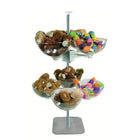 Azar Quad Arm Bowl Tower with 8 Plastic Bowls, 14" Diameter (750342)-Dimensions: 60"H x 30" W x 30"D