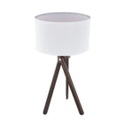 Union & Scale Essentials LED Table Lamp - Espresso/White-White linen shade