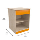 Flash Furniture Bright Beginnings Commercial Grade Wooden Kid's Two Shelf Kitchen Cabinet-Wipe Clean with a Damp Cloth and Air Dry