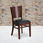 Flash Furniture HERCULES Series King Louis Chair with Tufted Back, Black Vinyl Seat & Black Frame - 2 Pack-Solid European Beech Hardwood Construction
