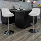 Flash Furniture Contemporary Vinyl Bucket Seat Adjustable Height Barstool - White - 2 Pack-Seat Adjusts from Counter to Bar Height