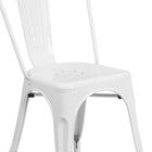 Flash Furniture Commercial Grade Metal Indoor-Outdoor Stackable Chair - White-Cross Brace under seat provides extra stability