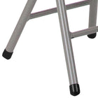 Flash Furniture Foldable Stool with Black Plastic Seat & Titanium Grey Frame-Silver Powder Coated Frame