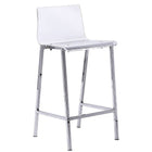 Plata Import Acrylic Stool with Chrome Legs-Barstool suitable for indoor and outdoor use