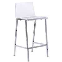 Plata Import Acrylic Stool with Chrome Legs-Barstool suitable for indoor and outdoor use