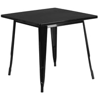 Flash Furniture 31.5" Square Black Metal Indoor-Outdoor Table-Metal Cafe Table
