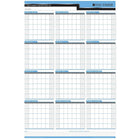 Day-Timer Undated Flexible Erasable Horizontal/Vertical 1-Year Wall Planner - 24" x 36" - Bilingual-24" x 36"
