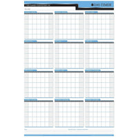 Day-Timer Undated Flexible Erasable Horizontal/Vertical 1-Year Wall Planner - 24" x 36" - Bilingual-24" x 36"
