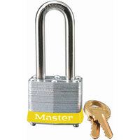 Master Lock Series 3 Laminated Steel Safety Padlocks, Yellow, 1-9/16" Body Width, 4 Pack (3LHYLW)-Security Padlock
