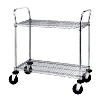 Chariots utilitaires robustes, capacité de 900 lb, haut. globale de 39 po, prof. globale de 48 po, 3 tablettes (3SPN55DC)-Nombre de tablettes : 3