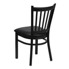 Flash Furniture HERCULES Series Black Vertical Back Metal Restaurant Chair - Black Vinyl Seat - 2 Pack-2.5" Thick Foam Padded Seat
