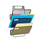 Staples Metal Mesh 3-Slot Wall File - Black-Keeps important documents within reach for a more organized day