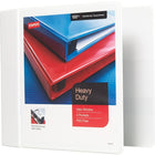 Staples Heavy-Duty View Binder with D-Rings - 5" - White-Easy Locking Rings open with ease and keep pages secure