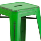 Flash Furniture 24" High Backless Distressed Green Metal Indoor-Outdoor Counter Height Stool-500 lb. Weight Capacity