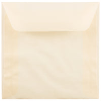 JAM Paper 8.5 x 8.5 Square Envelopes, Spring Ochre Ivory Translucent Vellum, 100 Pack (PACV530g)-Spring ochre ivory