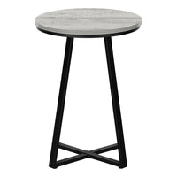 Monarch Specialties 2176 Accent Table - 22"H/Grey/Black Metal-Bring a modern tone to your living room, office space, family room or den with this stylish grey / black metal round top end table