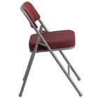 Flash Furniture HERCULES Series Premium Curved Triple Braced & Double Hinged Burgundy Fabric Metal Folding Chairs - 4 Pack-Burgundy Fabric Upholstery