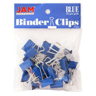 JAM Paper Binder Clips, Small, 19mm, Blue Binderclips, 5 packs of 25 (334BCBUg)-Blue