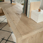 Sauder 58"W La Collection Pacific View Bureau en L - Finition Prime Oak-Système de gestion des cordons avec deux œillets de bureau pour désencombrer l’espace