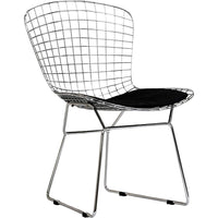 Nicer Furniture Bertoia Style Wire Side Chair - Black-Dining Chair